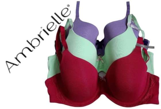 Bra Ambri Elle Plain Full Cup Cotton Avail 3 Color Purple 34D
