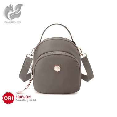 2227 Tas Selempang Wanita Tas Ransel Wanita Sling Bag Wanita Tas Bahan Anti Air Fossil Gray