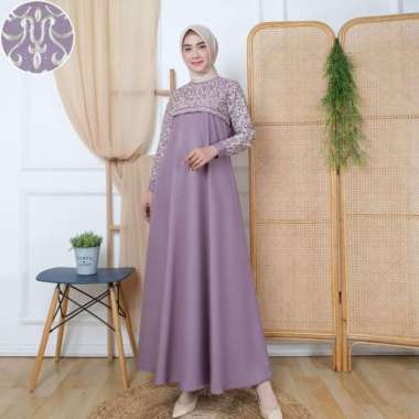 gamis pesta Guzel Hajrah safir original fashion muslim XL Lilac