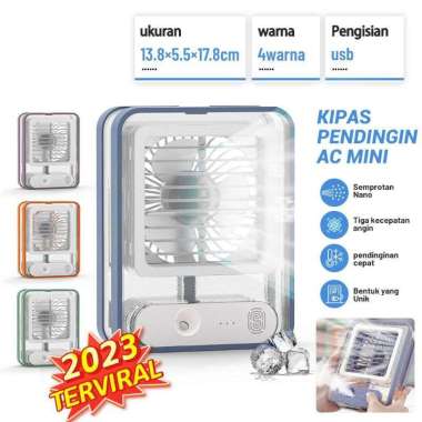 AC Mini Portable Fan Finger Touch Kipas Angin Pendingin Mini Portable Ac Mini Kipas Kabut Humidifer 