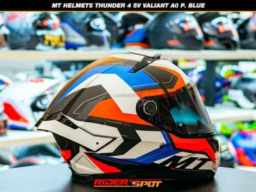 Helm Motor MT HELMETS THUNDER 4 SV Valiant A0 P. Blue White Original XXL