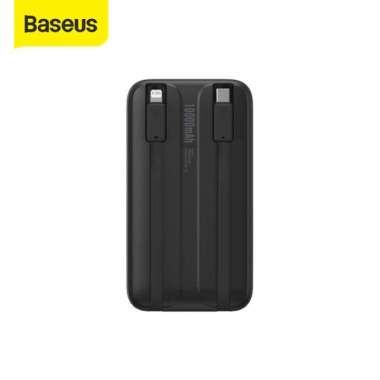 BASEUS COMET 22.5W FAST CHARGING POWER BANK DUAL-CABLE IP TYPE-C PD QC Black