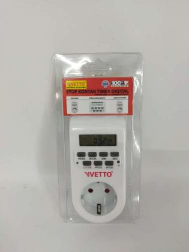 Vetto Stop Kontak Timer Digital Listrik Max 1 Minggu Multicolor