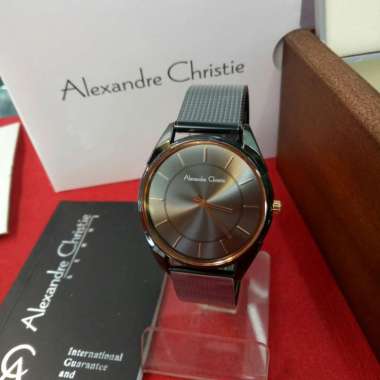 JAM TANGAN WANITA ALEXANDRE CHRISTIE ORIGINAL AC 8626 LH BLACK ROSEGOLD