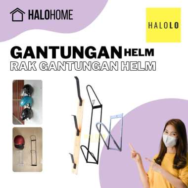 Gantungan Helm Dinding / Rak Helm / Tempat Gantungan Helm Kayu 3 Gantungan
