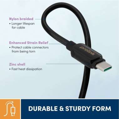 Prolink Charging Cable 100W Kabel Data Type C Digital Display GCC10002 GCC10001 2M