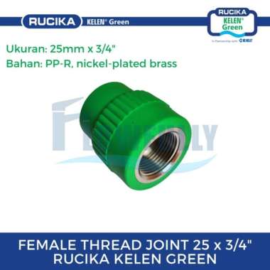 FEMALE THREAD JOINT 25 PPR RUCIKA GREEN WAVIN TIGRIS COUPLER COUPLING FAUCET SOCKET DRAT DALAM 3/4" 