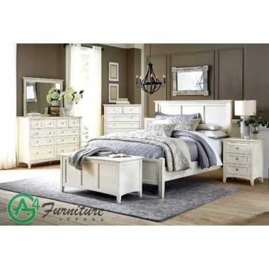 Set Kamar Tidur Minimalis Putih Alcott