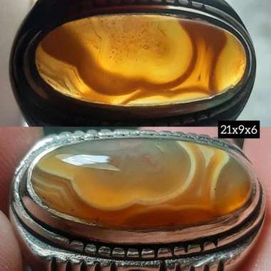 Akik Cincin Batu Natural Motif Gambar Huruf Arab Lafadz ALLAH Antik 1