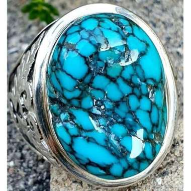 Cincin Akik Batu Pirus Tibet Xinjiang Hubei Asli Natural Antik 1