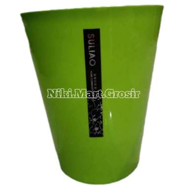Tempat Sampah Bulat + Tutup / Keranjang Sampah Tutup Swing hijau