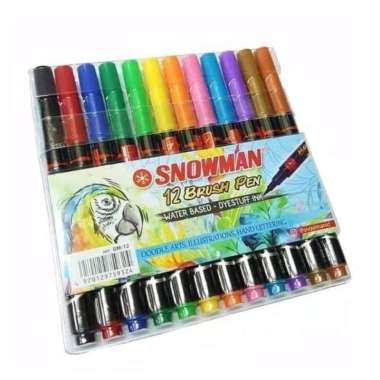 Brush Pen Snowman 12 Warna / Pen Brush Kuas [Set] Multicolor