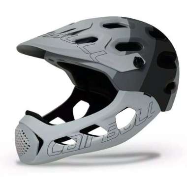 Helm Sepeda Full Face untuk Dewasa CAIRBULL downhill MTB Abu-abu