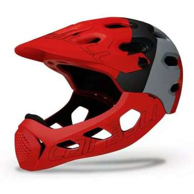 Helm Sepeda Full Face untuk Dewasa CAIRBULL downhill MTB Merah