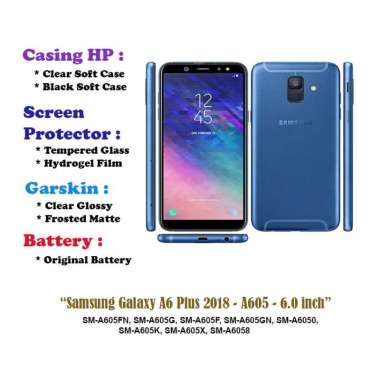 Samsung Galaxy A6 Plus 2018 - A605 - 6.0 inch - Case - Screen Protector - Battery - Dll Garskin Matt
