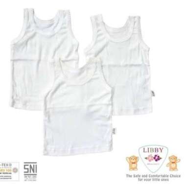 LIBBY Singlet / Kaos Dalam Bayi / Kaos Dalam Anak Putih Polos XXL