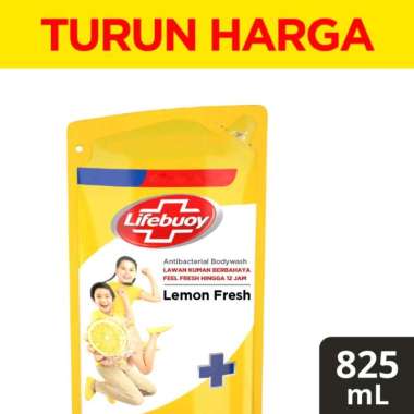 Lifebuoy Sabun Cair Anti Bakteri Lemon Fresh Rafill 825 Ml
