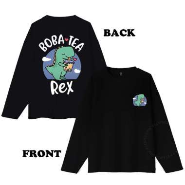 ELLIPSESINC Kaos Lengan Panjang Jumbo BOBA TREX XXXL HITAM