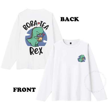 ELLIPSESINC Kaos Lengan Panjang Jumbo BOBA TREX XXXL PUTIH