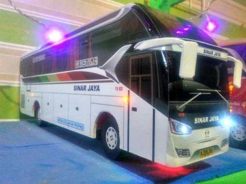 Miniatur Bus Bis Sinar Jaya Sr2 Lampu Multicolor