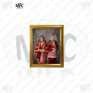 Paket cetak foto 4R (10x15) + bingkai Emas