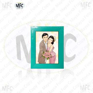 Paket cetak foto 4R (10x15) + bingkai Hijau