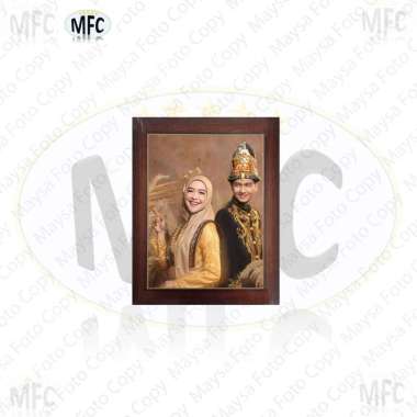 Paket cetak foto 4R (10x15) + bingkai Coklat Serat