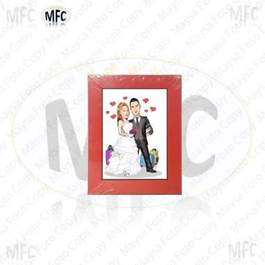 Paket cetak foto 4R (10x15) + bingkai Merah