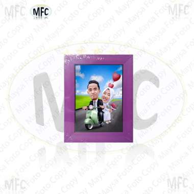 Paket cetak foto 4R (10x15) + bingkai Ungu