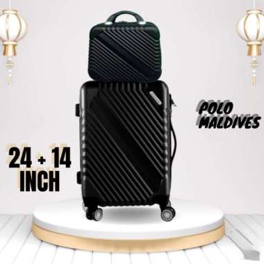 KOPER POLO GENEVA MALDIVE 24INCH+14INCH FIBER HARDCASE KOPER 805 Hitam