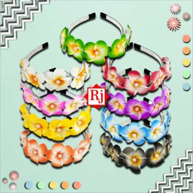 Bando Bunga Kamboja Mutiara Premium Handmade Putih