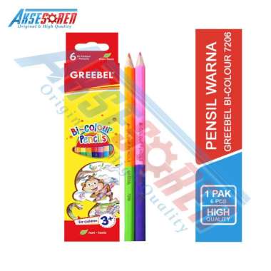 Aksesoren Pensil Warna Bolak Balik Greebel Bi-colour Pencils / Pengsil Warna Warni / Alat Lukis Meng