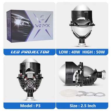 Lensa Lampu LED Projector Projie WST BiLED 2.5 Inch Inci Inchi Mobil Motor Vinyx P1 P2 P3 Vinyx P3 R