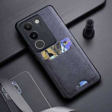 CASING VIVO V29 5G CASE VIVO V29 5G SOFTCASE LEATHER SLOTCARD V29 5G HITAM