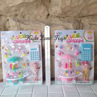 Mainan Anak Gerobak Es Cream Mini + Boneka + Kalkulator FI 565 Terlaris