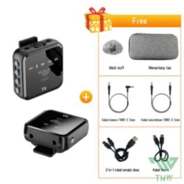 TNW-N8 2 Mic Wireless Microphone Professional Mikrofon HP DSLR Zoom