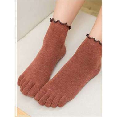 Kaos kaki - kaos kaki wanita- kaos kaki jari- kaos kaki 5 jari Renda merah bata