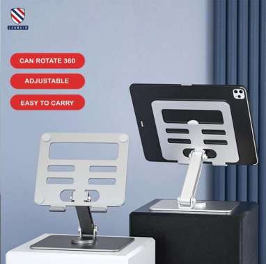 Lanwain Tablet Stand Holder Desktop POS Meja Kasir Aluminium LW-TS003