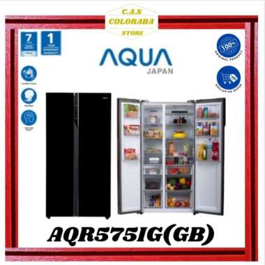 KULKAS AQUA JAPAN AQR575IG(GB) KULKAS SIDE BY SIDE INVERTER AQR575IG AQR575 575IG(GB) 575IG AQR 575