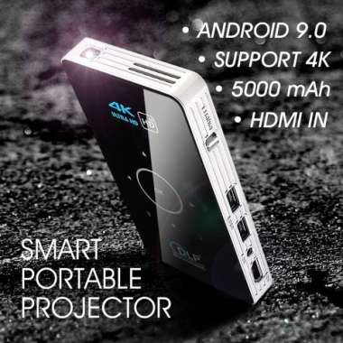 CSQ C6 DLP Projector / Mini Smart Proyektor RAM 2/32GB Android 9 Amlogic S905X RAM 2/32GB