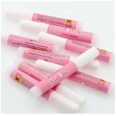 Lem kuku palsu isi 2 gram warna pink - dijamin kuat dan tahan lama