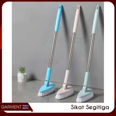 Sikat Lantai Pembersih Dinding Kamar Mandi Gagang Panjang Portable PACKING BUBBLE BIRU SEGITIGA