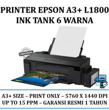 Printer A3 Epson L1800 A3+ Ink Tank 6 Warna (Infus Resmi) - Multivariasi Multicolor