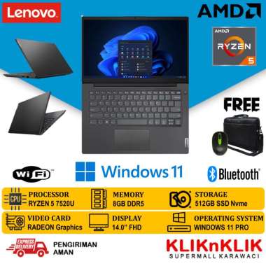 Laptop Lenovo V14 G4 Ryzen 5 7520U 8GB 512GB SSD 14 Fhd Windows 11 Pro 8GB/512GB SSD