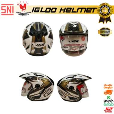 Helm Half Face JGR Dejavu Thorn White Gold