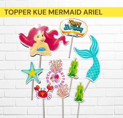 Topper MERMAID ARIEL / Topper Kue Princess Ariel Ariel B
