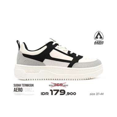 Aerostreet 37-44 Brooklyn Natural Hitam Hitam - Sepatu Sneakers Casual Sport 38