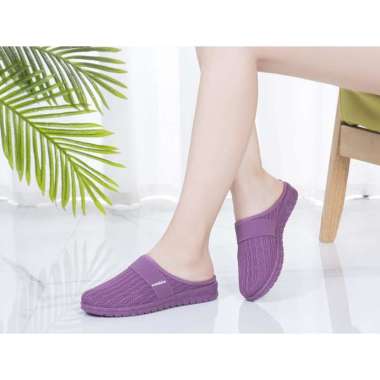 Sepatu Sandal Bustong Wanita Import Rajut Gaya Korea TX66-W 40 Ungu