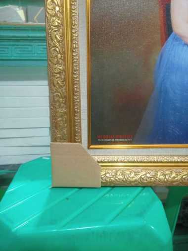 Paket Cetak Foto Kanvas 40x60 cm + Bingkai Ukir dan Minimalis Emas