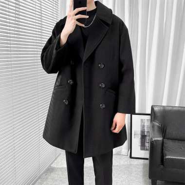 SPV COAT PRIA WOOL WINTER GAYA KOREA Hitam XXL